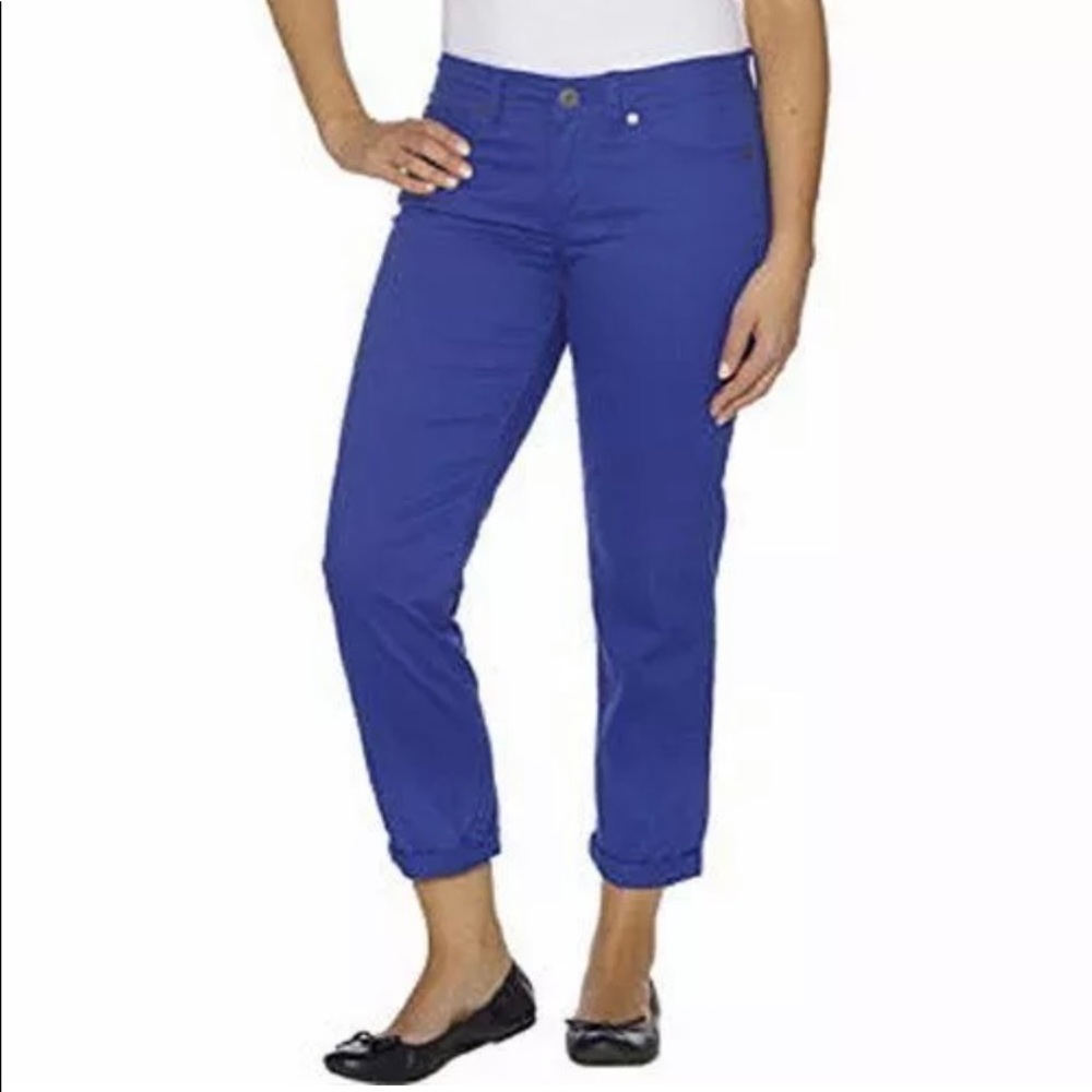 Calvin Klein skinny crop jeans royal blue color size 6 NWT